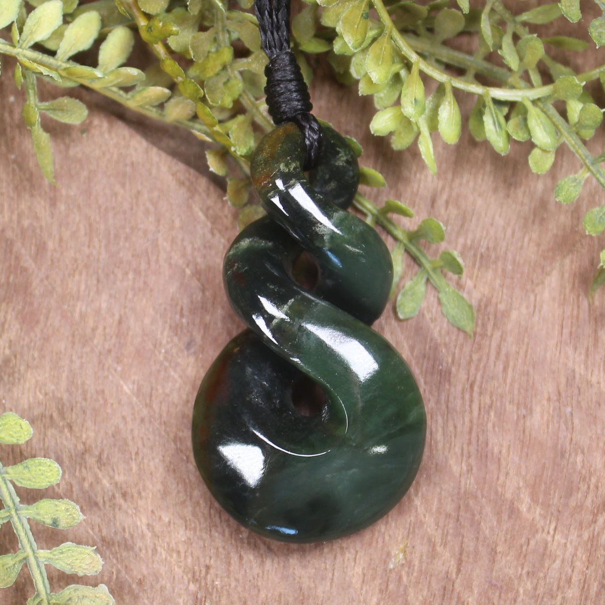 Twist carved from Rimu Pounamu - NZ Greenstone