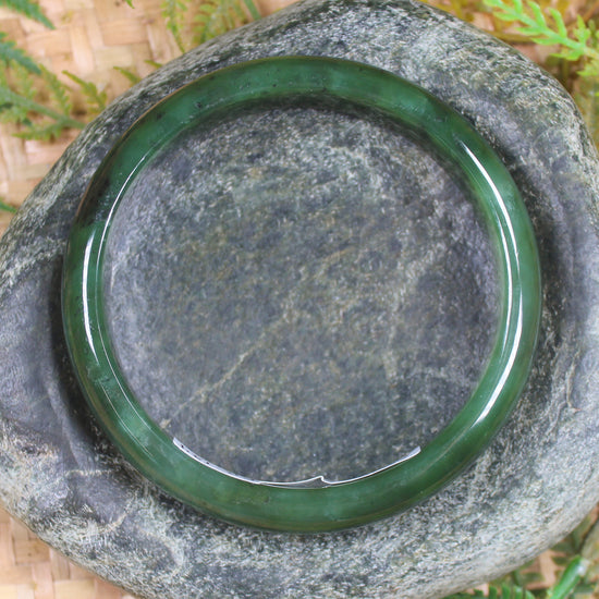 Bangle carved from Hapopo Pounamu - NZ Greenstone