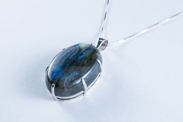 Labradorite Sterling Silver Pendant (S124)