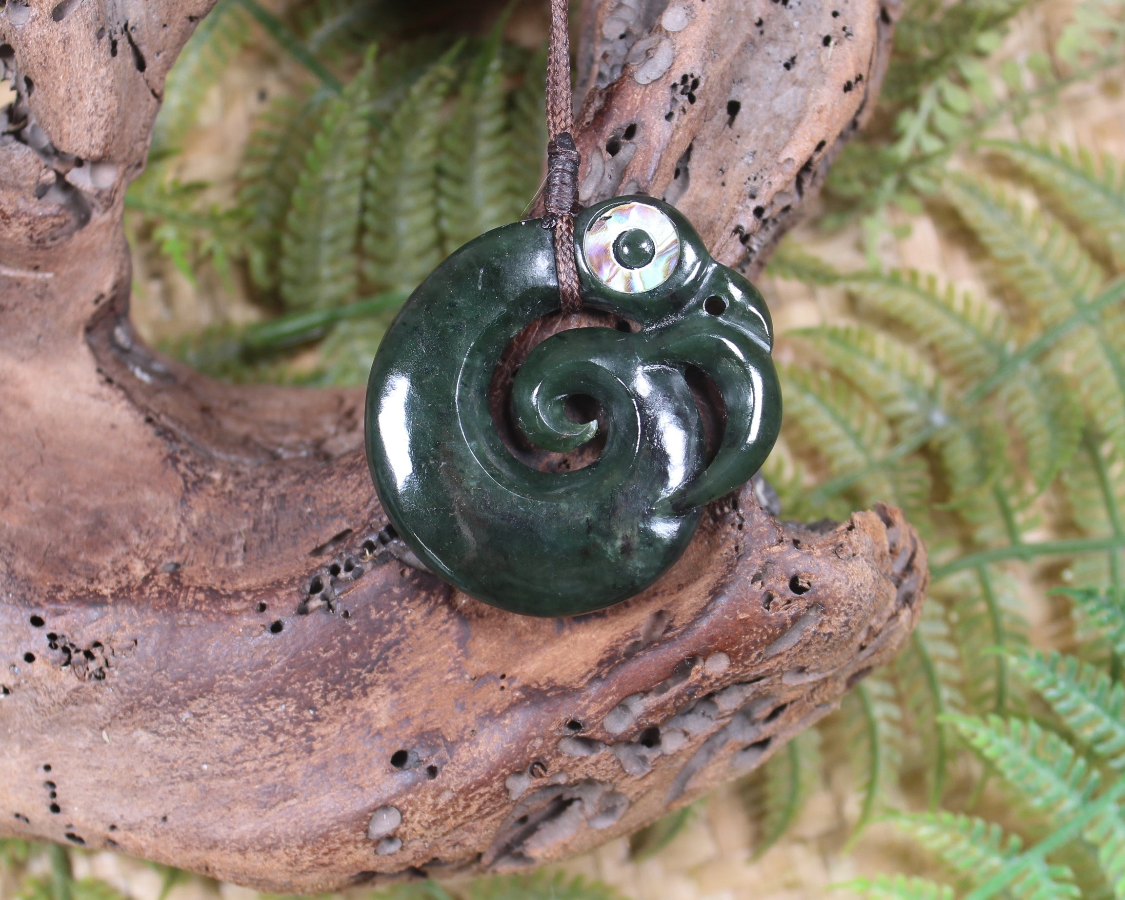 Koropepe carved from Rimu Pounamu - NZ Greenstone