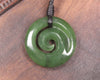 Koru carved from Hapopo Pounamu - NZ Greenstone
