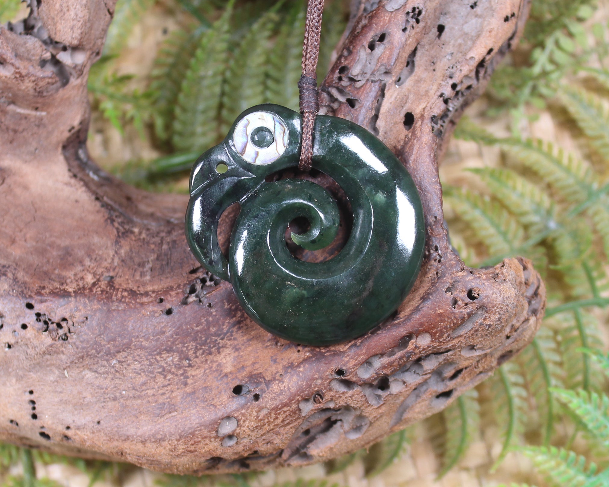 Koropepe carved from Rimu Pounamu - NZ Greenstone