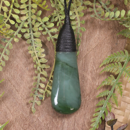Roimata or Teardop carved from Hapopo Pounamu - NZ Greenstone