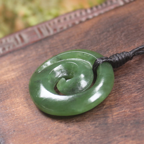 Koru carved from Hapopo Pounamu - NZ Greenstone