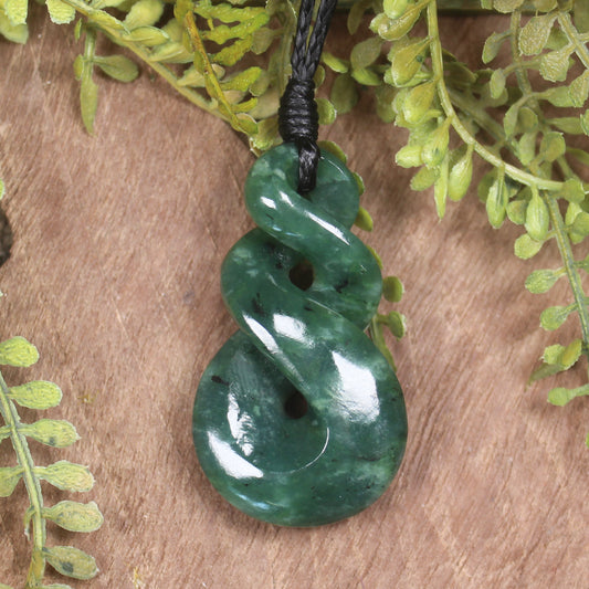 Twist carved from Kawakawa Pounamu - NZ Greenstone