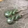 Twist Earrings carved from Hapopo Pounamu - NZ Greenstone