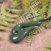 Hei Matau or Fish Hook carved from Hapopo Pounamu - NZ Greenstone