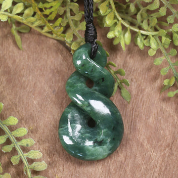 Twist carved from Kawakawa Pounamu - NZ Greenstone