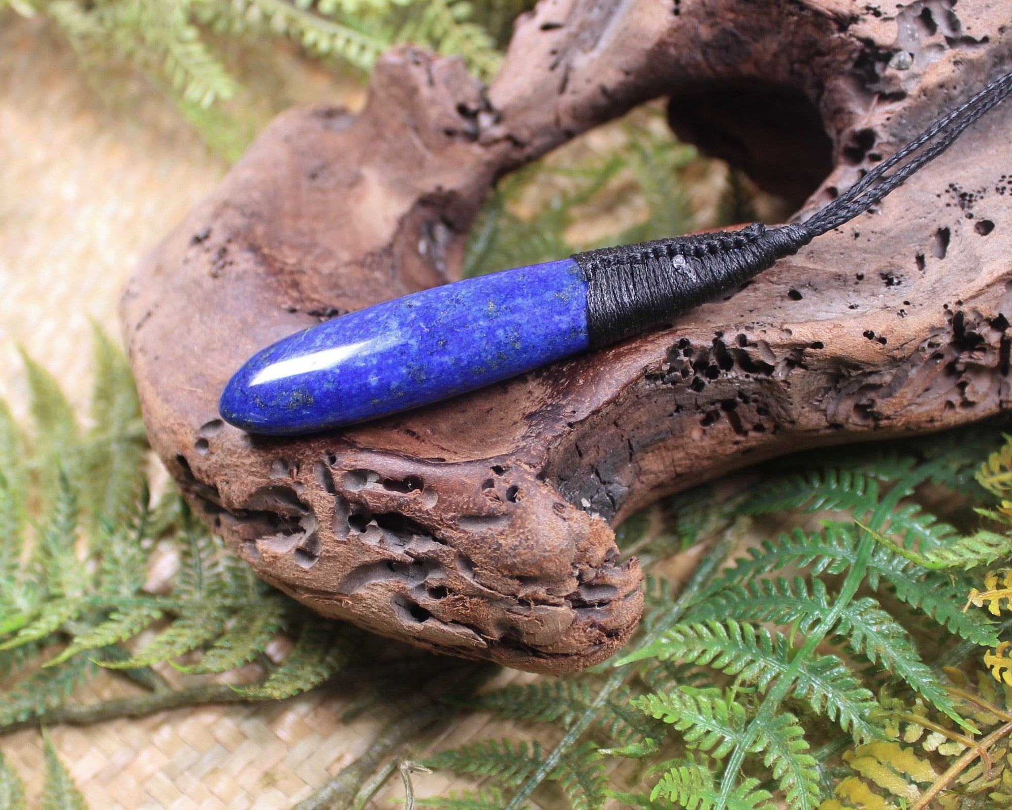 Lapis Lazuli carved Roimata pendant