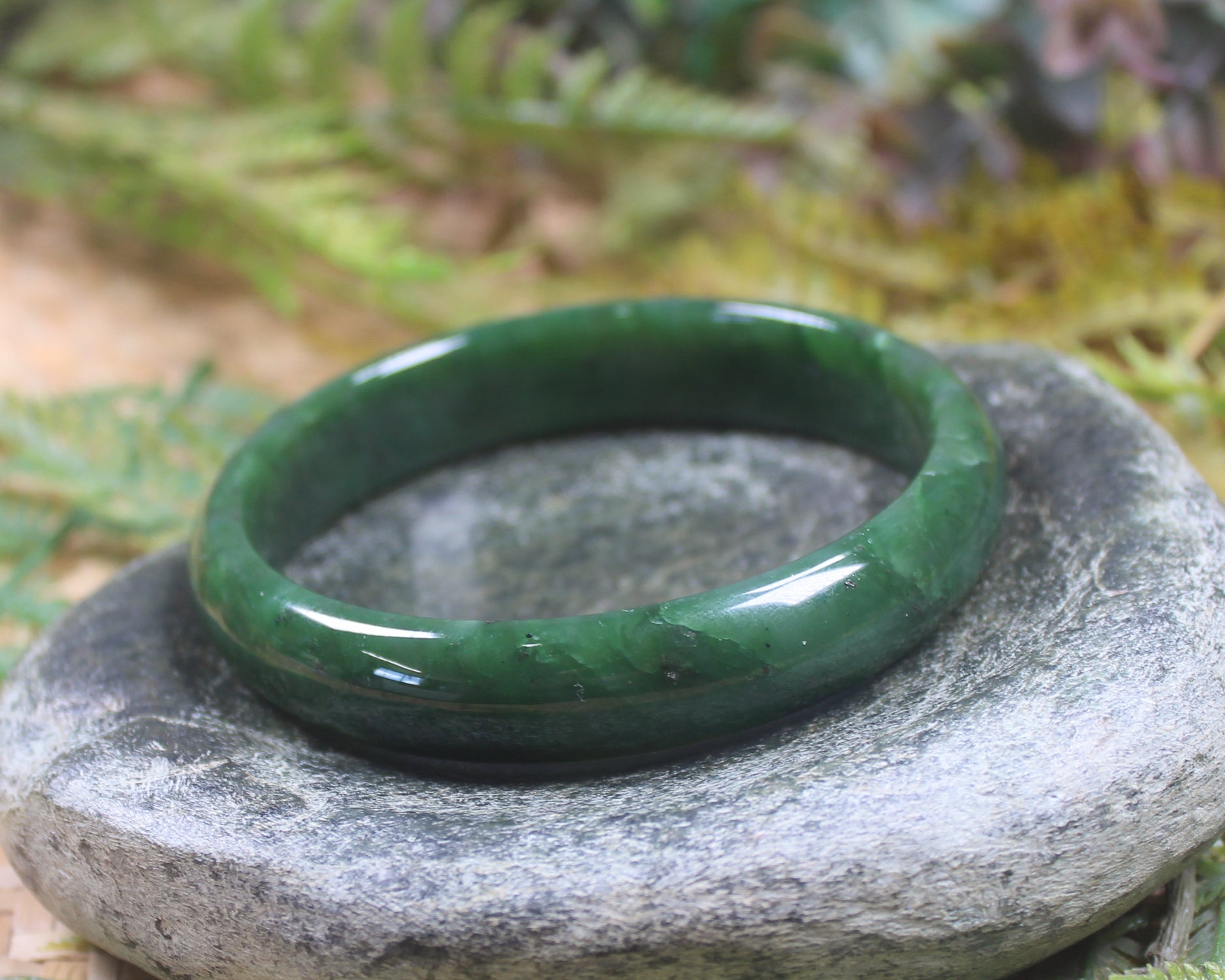 Bangle carved from Hapopo Pounamu - NZ Greenstone