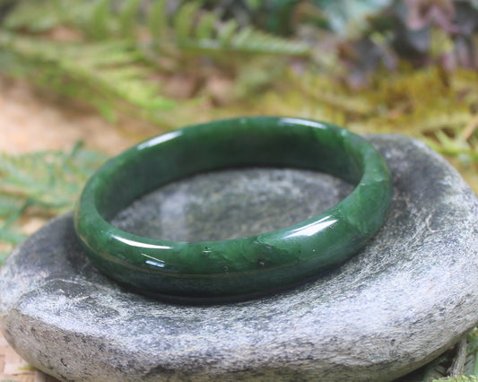 Bangle carved from Hapopo Pounamu - NZ Greenstone