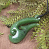 Hei Matau or Fish Hook carved from Hapopo Pounamu - NZ Greenstone
