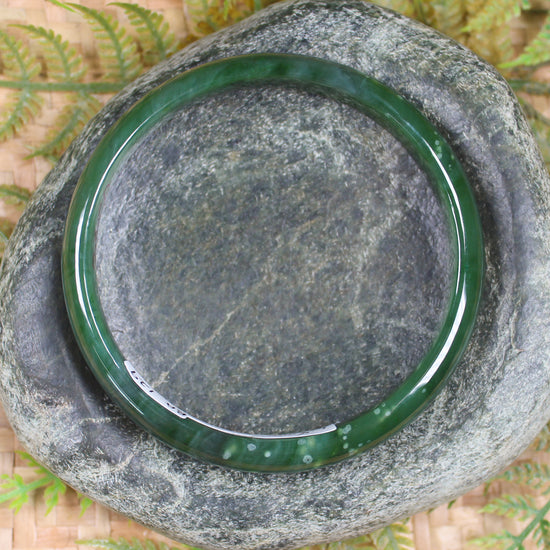 Bangle carved from Kawakawa Pounamu - NZ Greenstone