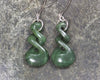 Twist Earrings carved from Hapopo Pounamu - NZ Greenstone