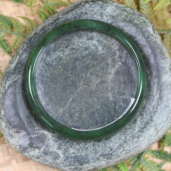 Bangle carved from Hapopo Pounamu - NZ Greenstone