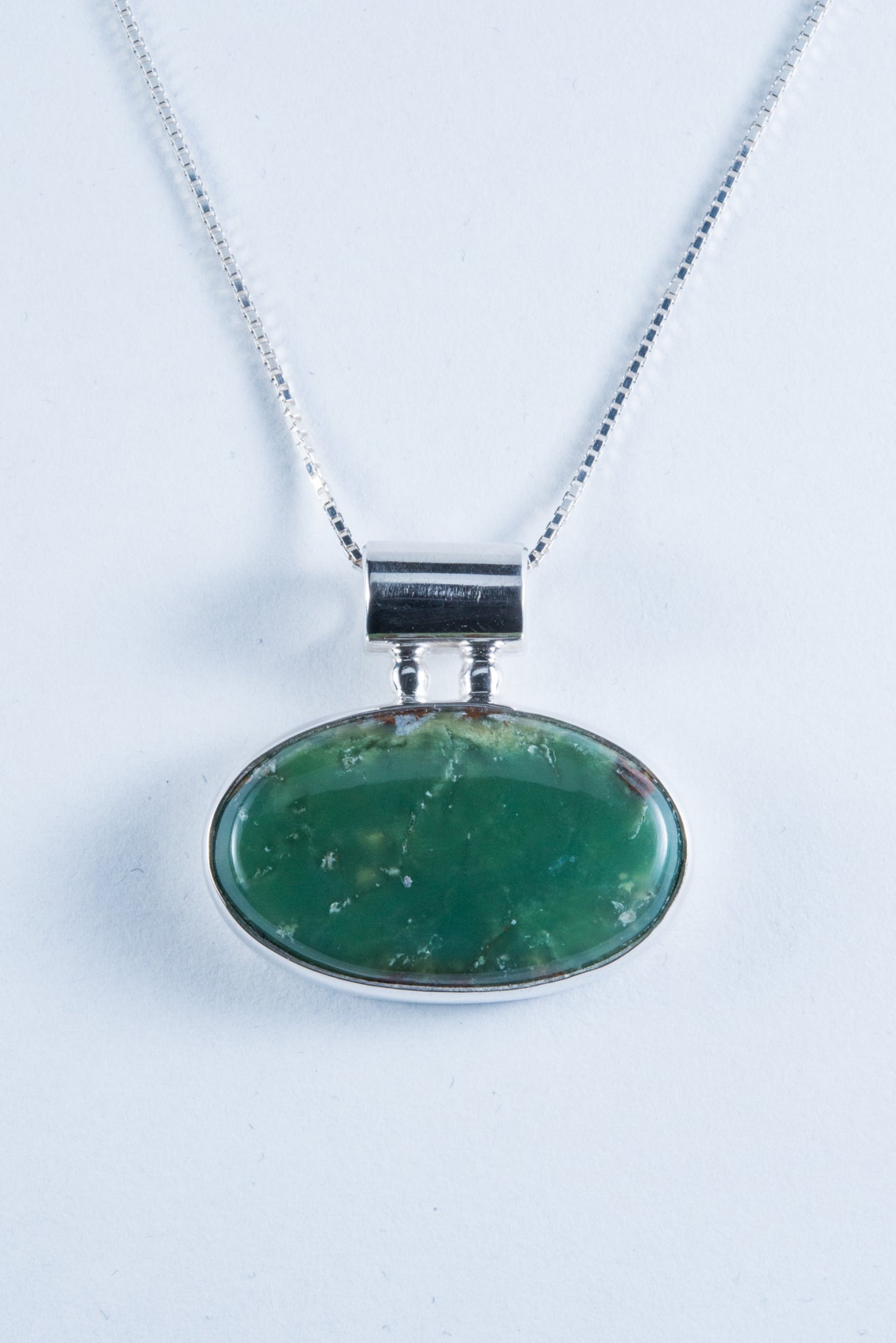 Australian Chrysoprase Sterling Silver Pendant (S130)