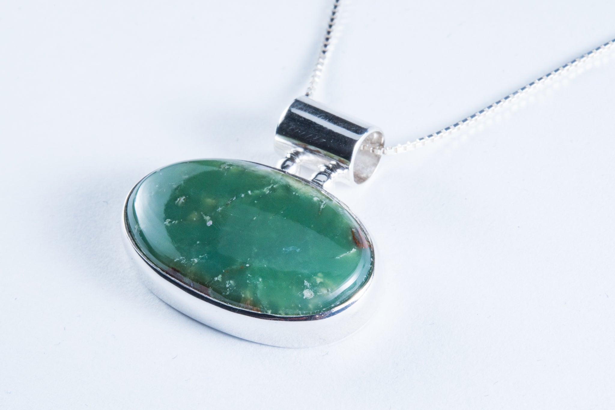 Australian Chrysoprase Sterling Silver Pendant (S130)