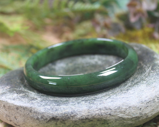 Bangle carved from Hapopo Pounamu - NZ Greenstone