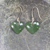 Heart Earrings carved from Hapopo Pounamu - NZ Greenstone