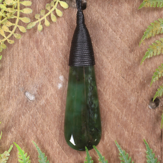 Kawakawa Pounamu Roimata Pendant - NZ Greenstone
