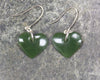 Heart Earrings carved from Hapopo Pounamu - NZ Greenstone