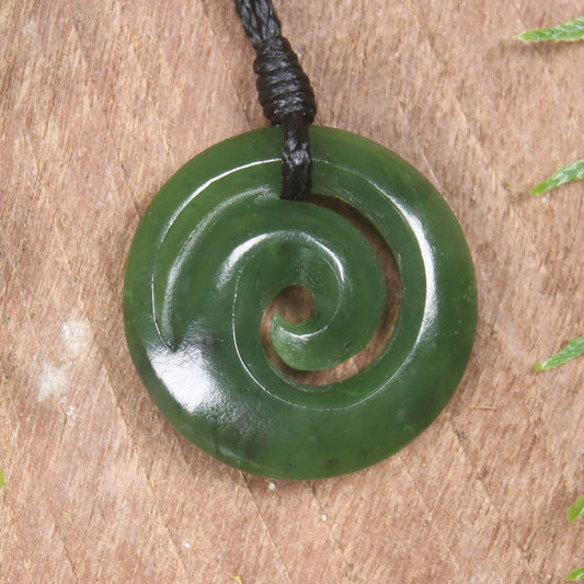 Koru carved from Hapopo Pounamu - NZ Greenstone