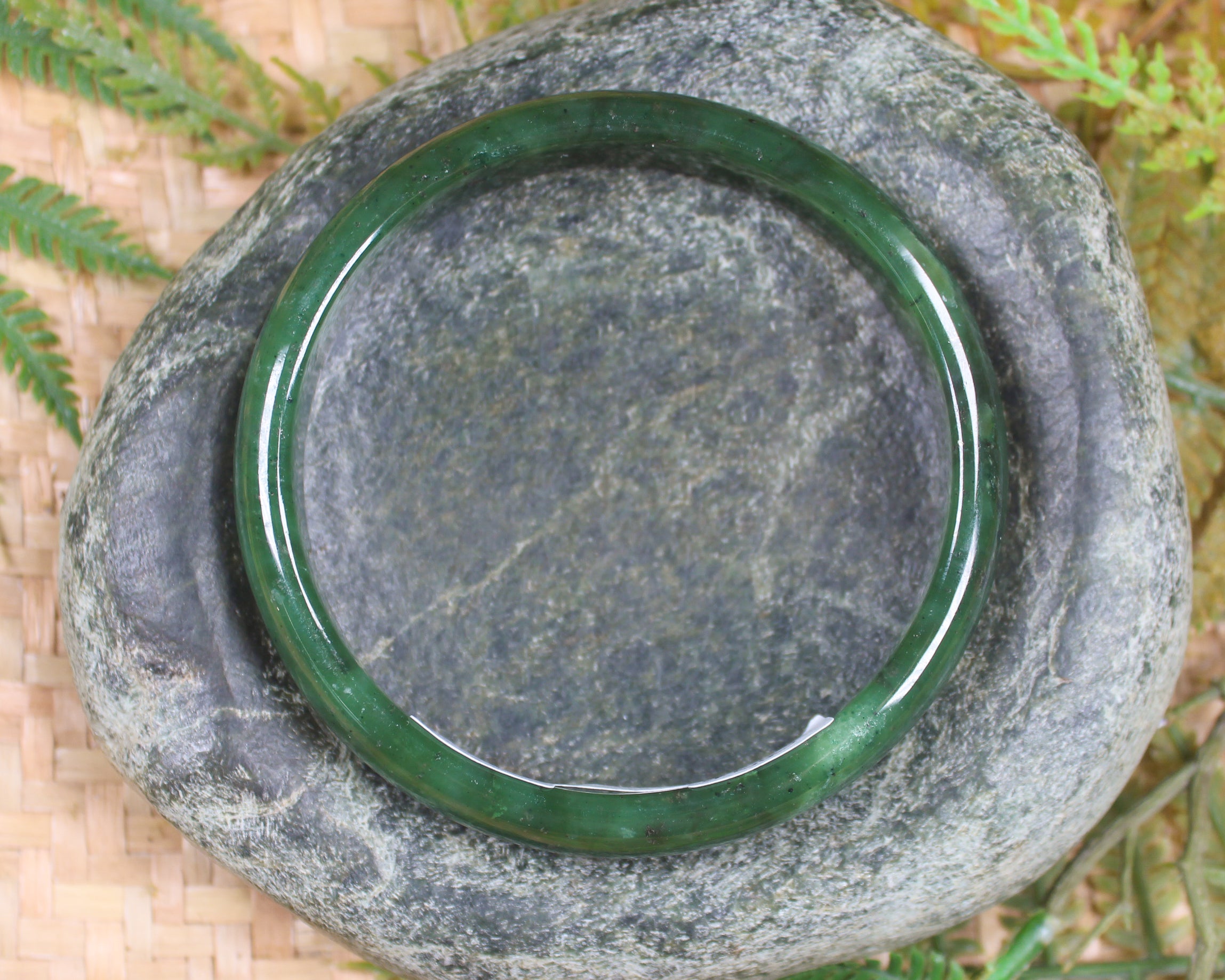 Bangle carved from Kawakawa Pounamu - NZ Greenstone