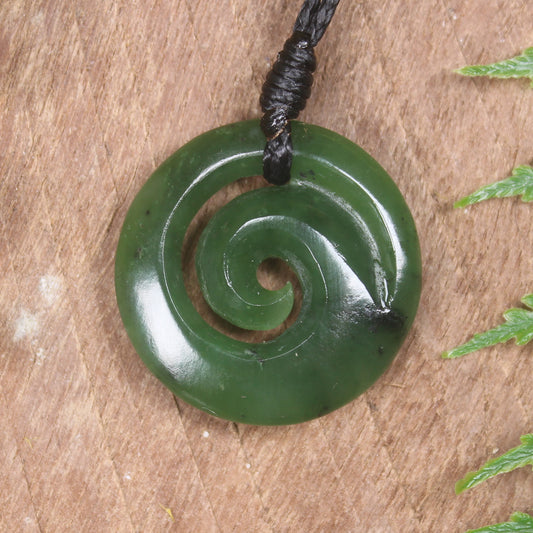 Koru carved from Hapopo Pounamu - NZ Greenstone