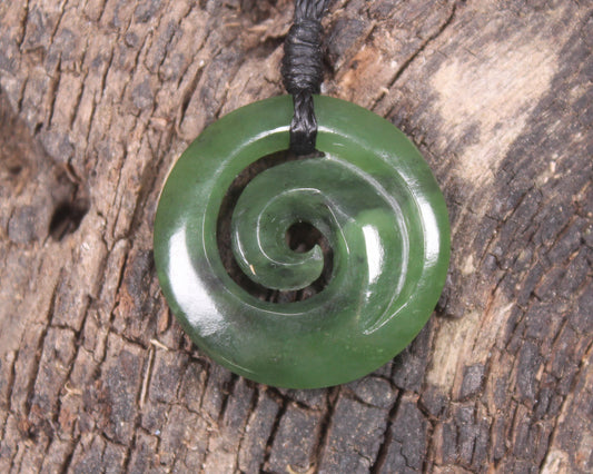 Koru carved from Hapopo Pounamu - NZ Greenstone
