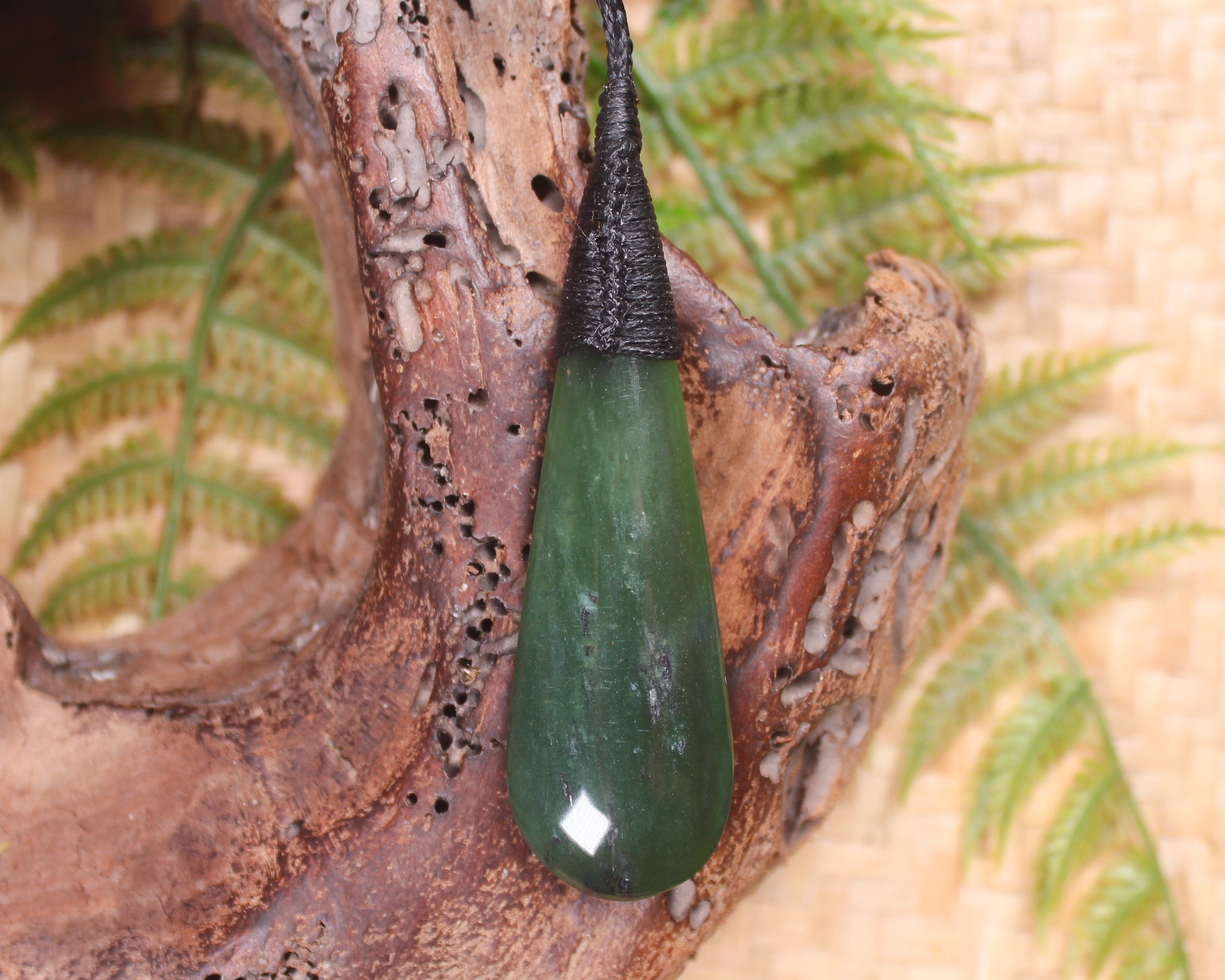 Roimata or Teardrop carved from Tangiwai Pounamu - NZ Greenstone