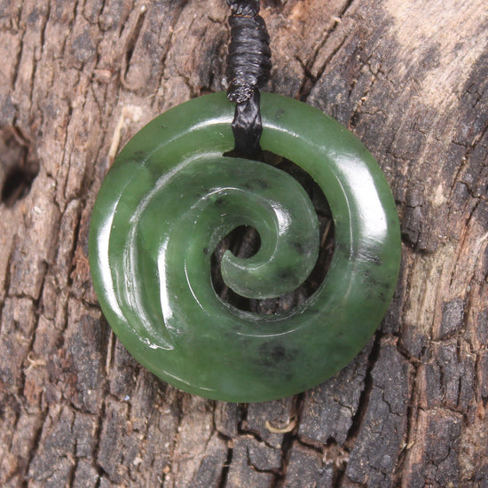 Koru carved from Hapopo Pounamu - NZ Greenstone