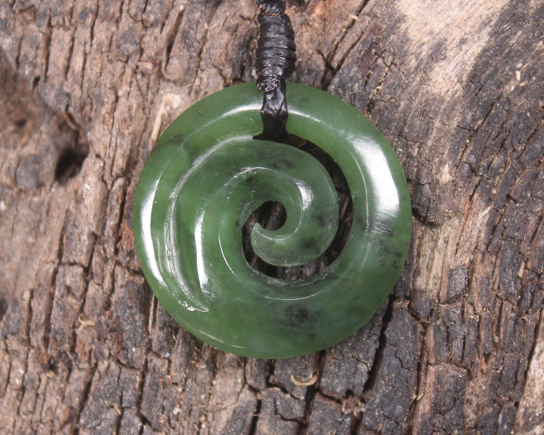 Koru carved from Hapopo Pounamu - NZ Greenstone