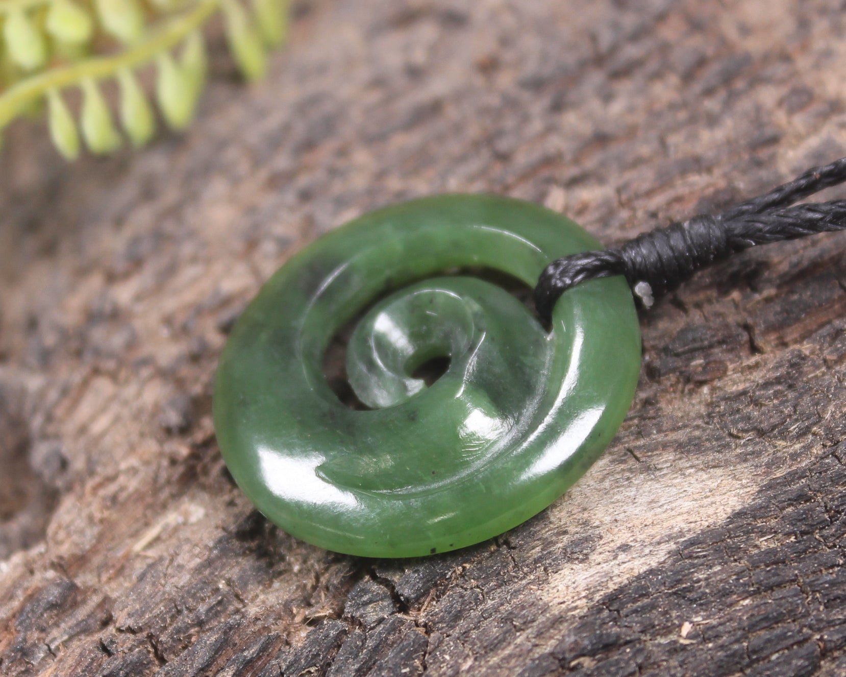 Koru carved from Hapopo Pounamu - NZ Greenstone
