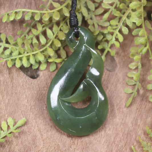 Whale Tail carved from Hapopo Pounamu - NZ Greenstone