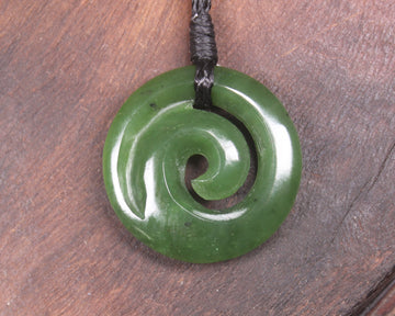 Koru carved from Hapopo Pounamu - NZ Greenstone
