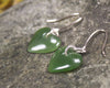 Heart Earrings carved from Hapopo Pounamu - NZ Greenstone