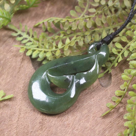Whale Tail carved from Hapopo Pounamu - NZ Greenstone