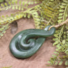 Koru Twist carved from Hapopo Pounamu - NZ Greenstone