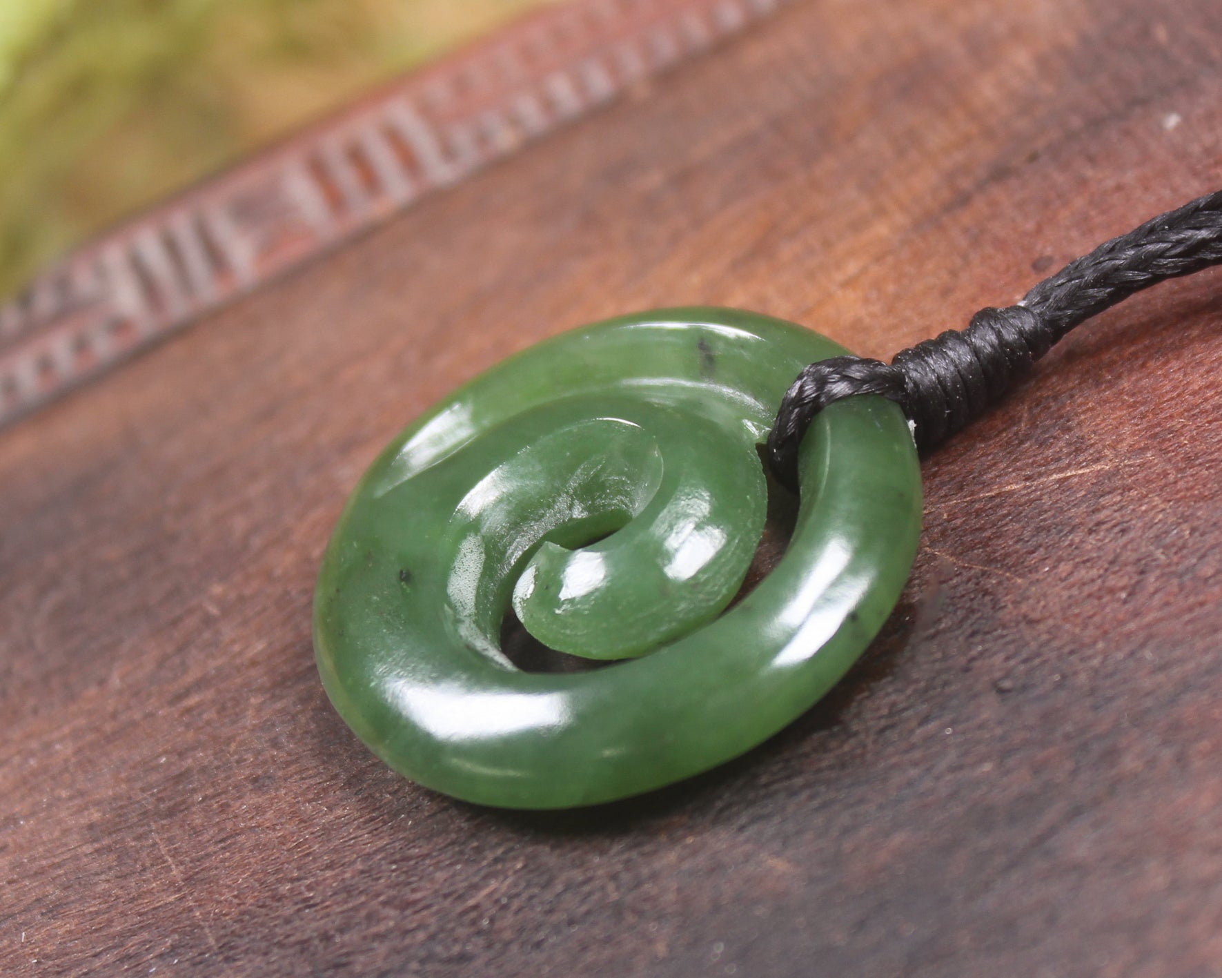 Koru carved from Hapopo Pounamu - NZ Greenstone