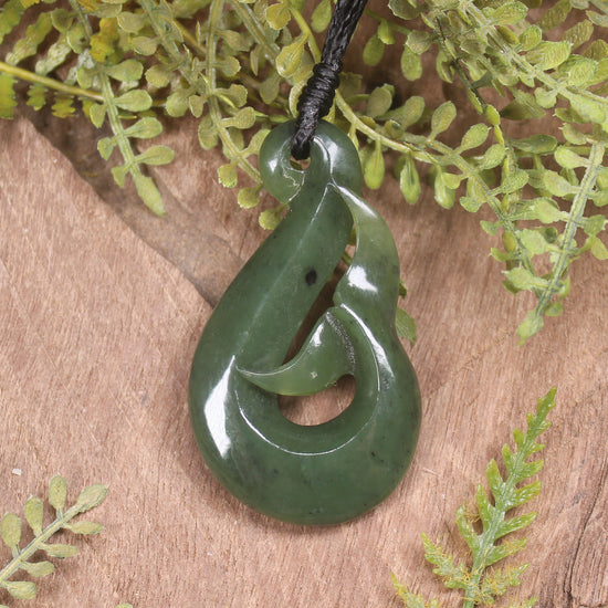 Whale Tail carved from Hapopo Pounamu - NZ Greenstone