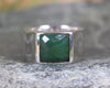 Sterling Silver Kawakawa Pounamu Ring - NZ Greenstone