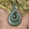 Koru Twist carved from Hapopo Pounamu - NZ Greenstone