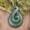 Koru Twist carved from Hapopo Pounamu - NZ Greenstone