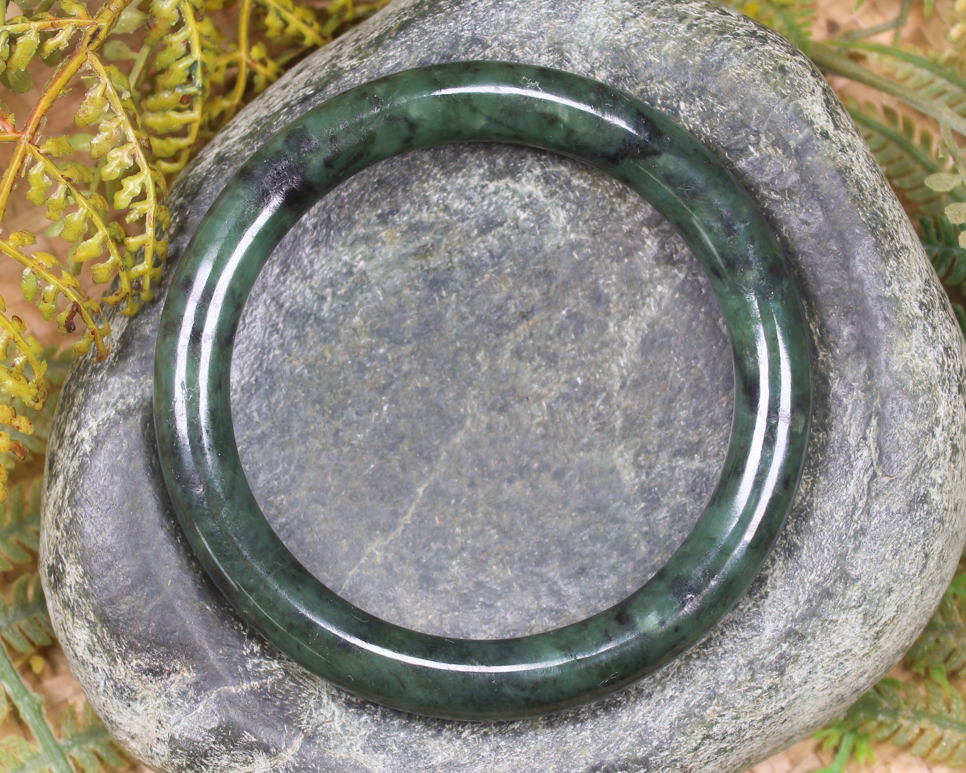 Bangle carved from Rimu Pounamu - NZ Greenstone