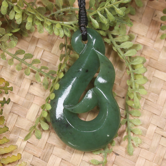 Whale Tail carved from Hapopo Pounamu - NZ Greenstone