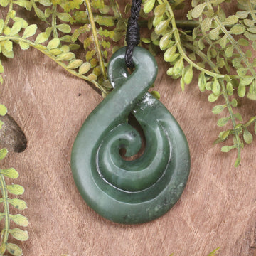 Koru Twist carved from Hapopo Pounamu - NZ Greenstone