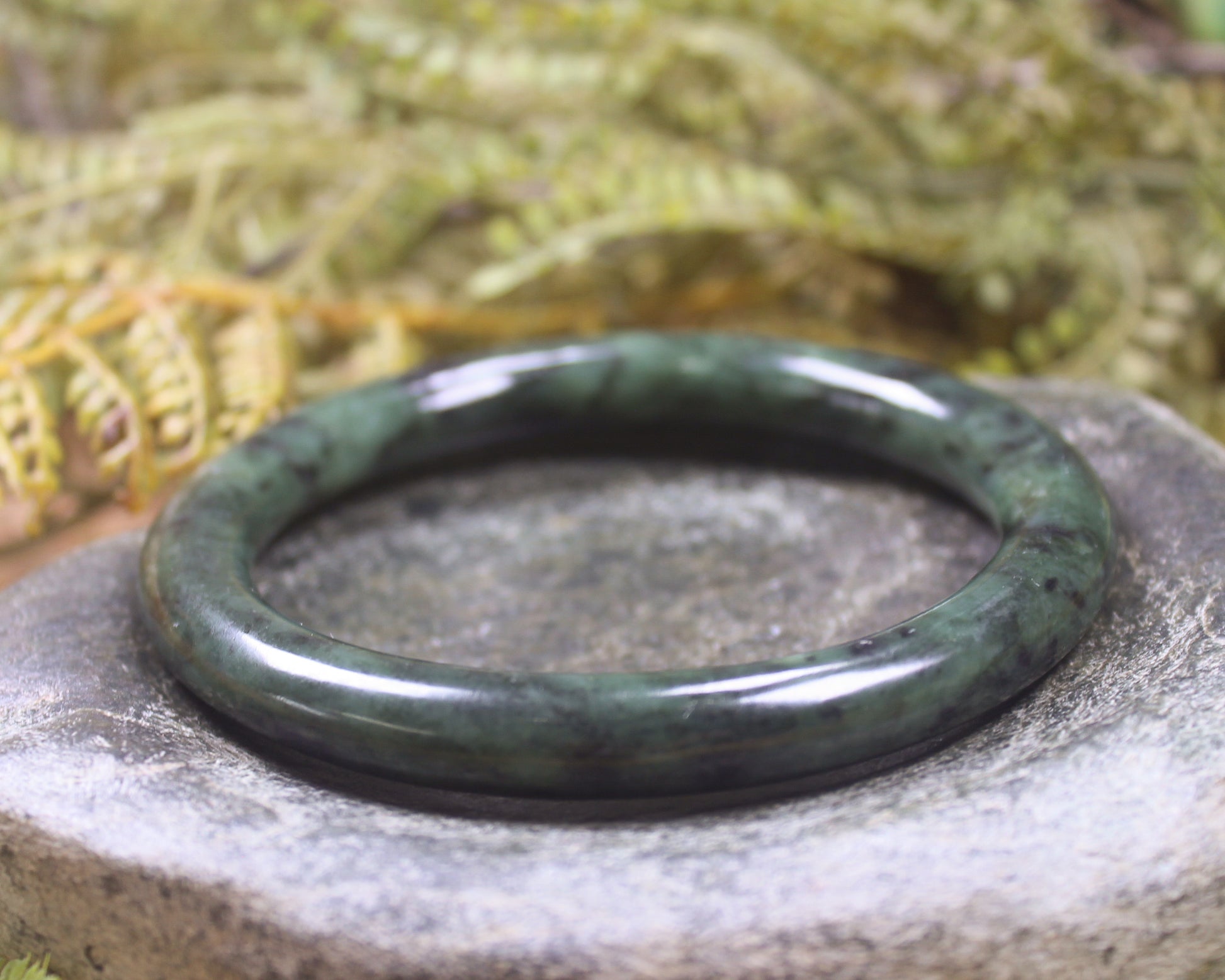 Bangle carved from Rimu Pounamu - NZ Greenstone