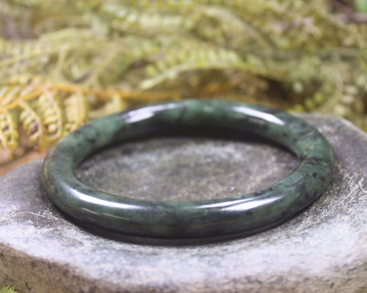 Bangle carved from Rimu Pounamu - NZ Greenstone