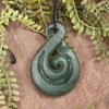 Koru Twist carved from Hapopo Pounamu - NZ Greenstone