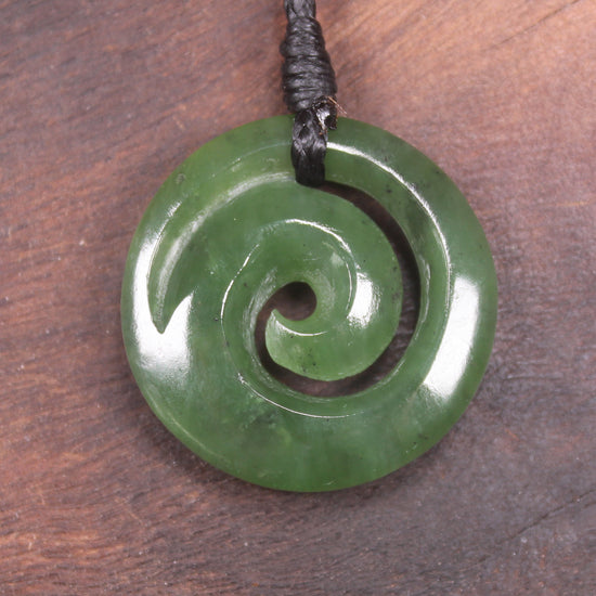 Koru carved from Hapopo Pounamu - NZ Greenstone